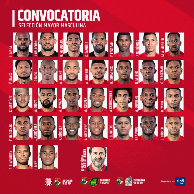 Lista de 30 convocados para los partidos de Panamá ante Costa Rica
